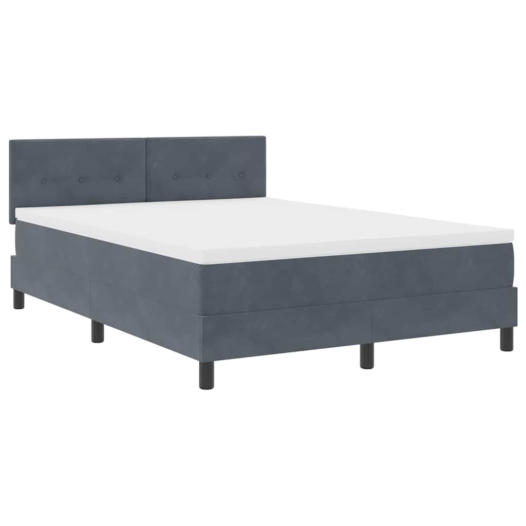 Boxspringbett mit Matratze Dunkelgrau 160 x 200 cm Samt