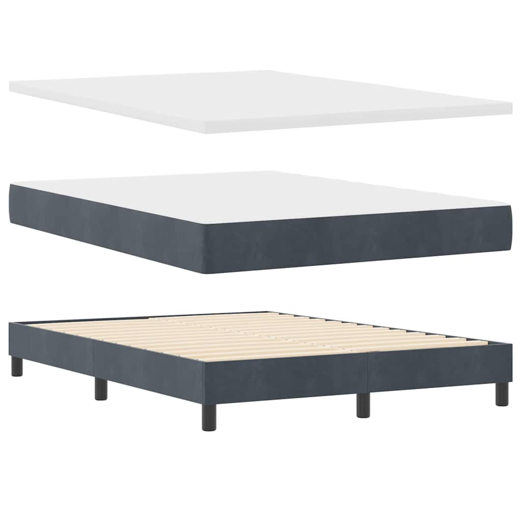 Boxspringbett mit Matratze Dunkelgrau 160 x 200 cm Samt