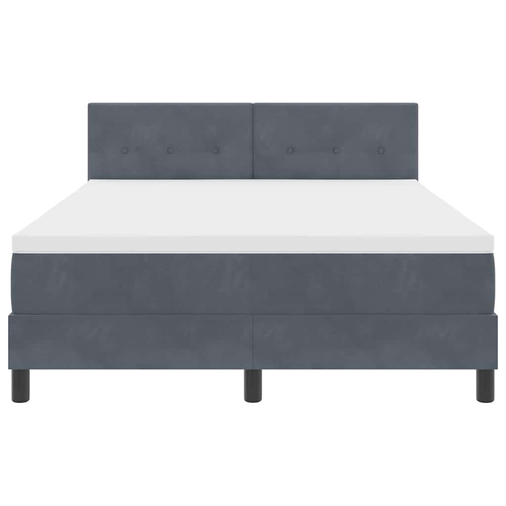 Boxspringbett mit Matratze Dunkelgrau 160 x 200 cm Samt