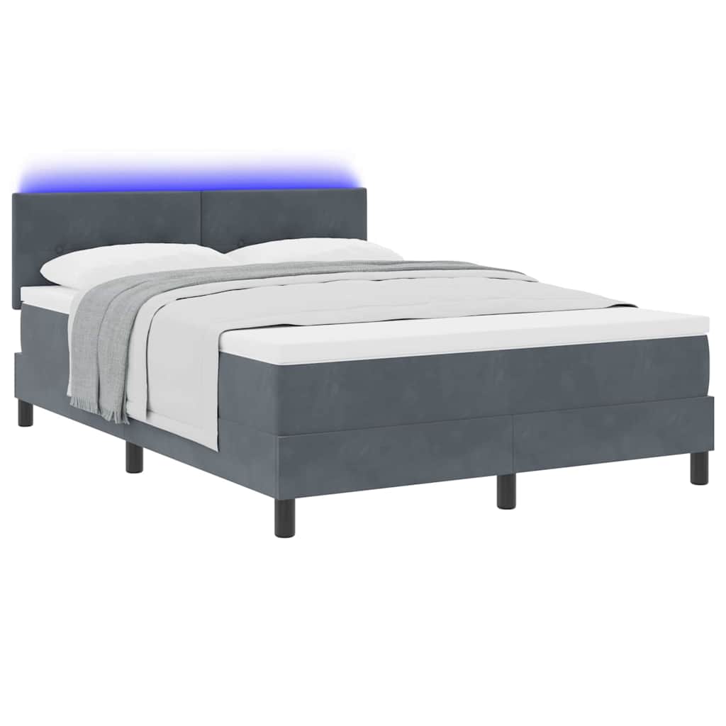 Boxspringbett mit Matratze Dunkelgrau 160 x 200 cm Samt