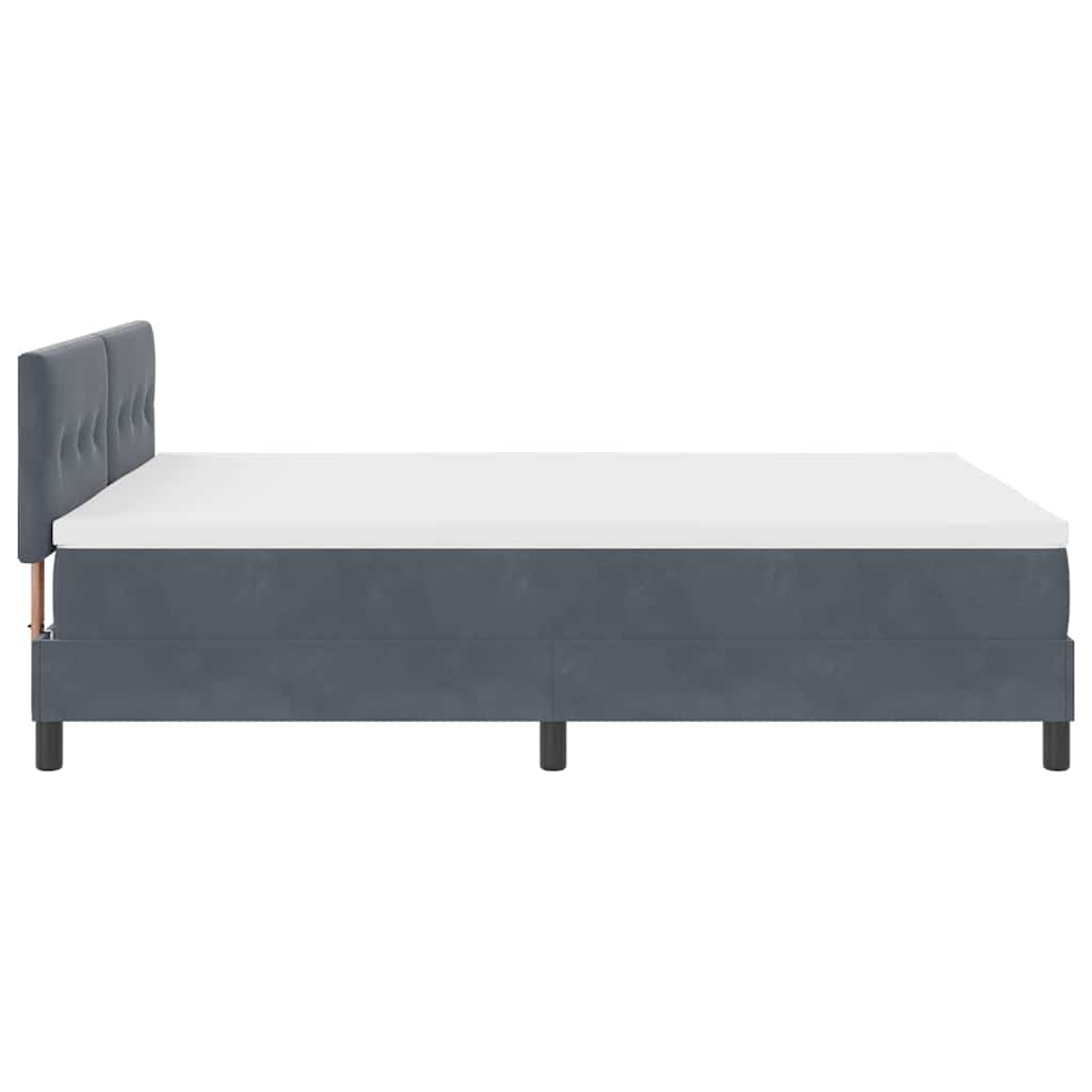 Boxspringbett mit Matratze Dunkelgrau 160 x 200 cm Samt