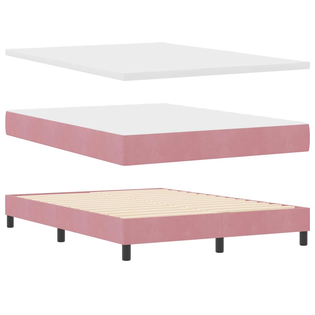 Boxspringbett mit Matratze mit Kopfteil Rosa 160 x 200 cm Samt