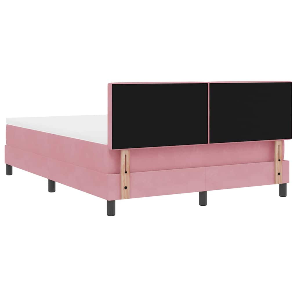 Boxspringbett mit Matratze mit Kopfteil Rosa 160 x 200 cm Samt
