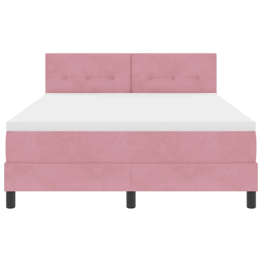 Boxspringbett mit Matratze mit Kopfteil Rosa 160 x 200 cm Samt