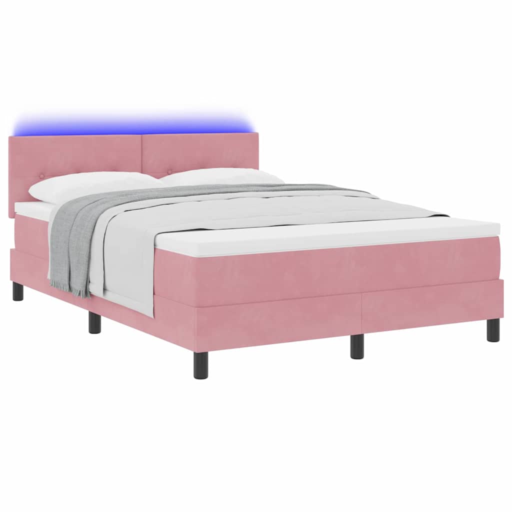 Boxspringbett mit Matratze mit Kopfteil Rosa 160 x 200 cm Samt