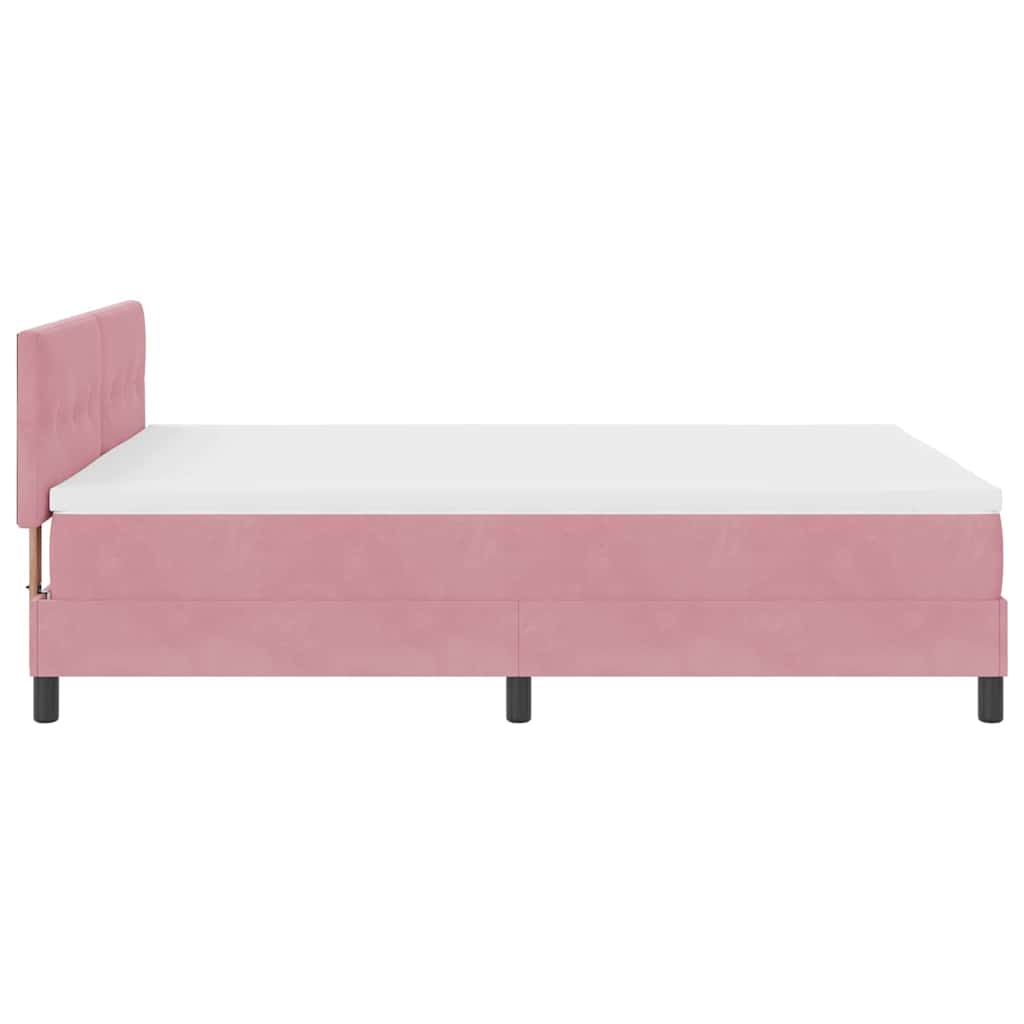 Boxspringbett mit Matratze mit Kopfteil Rosa 160 x 200 cm Samt