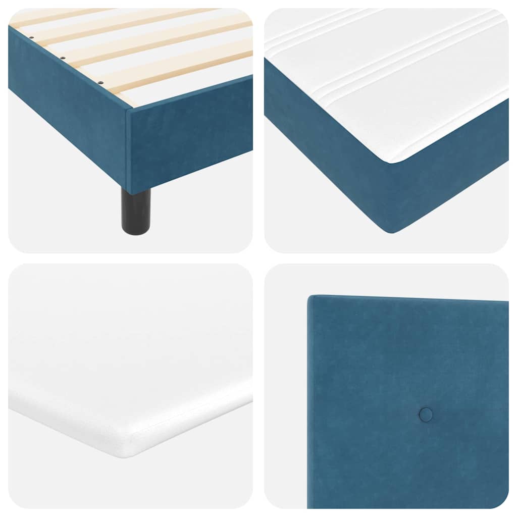 Boxspringbett mit Matratze Dunkelblau 180 x 200 cm Samt