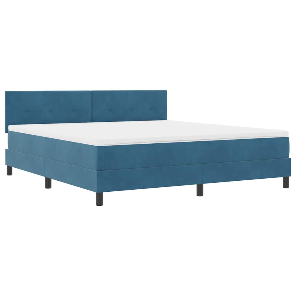 Boxspringbett mit Matratze Dunkelblau 180 x 200 cm Samt