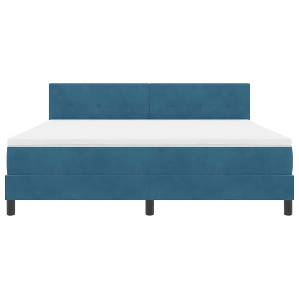 Boxspringbett mit Matratze Dunkelblau 180 x 200 cm Samt