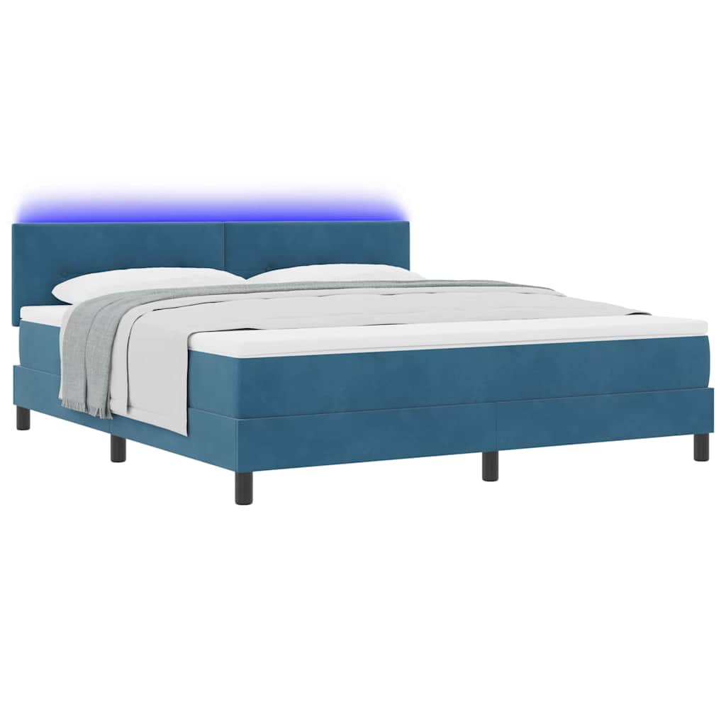Boxspringbett mit Matratze Dunkelblau 180 x 200 cm Samt