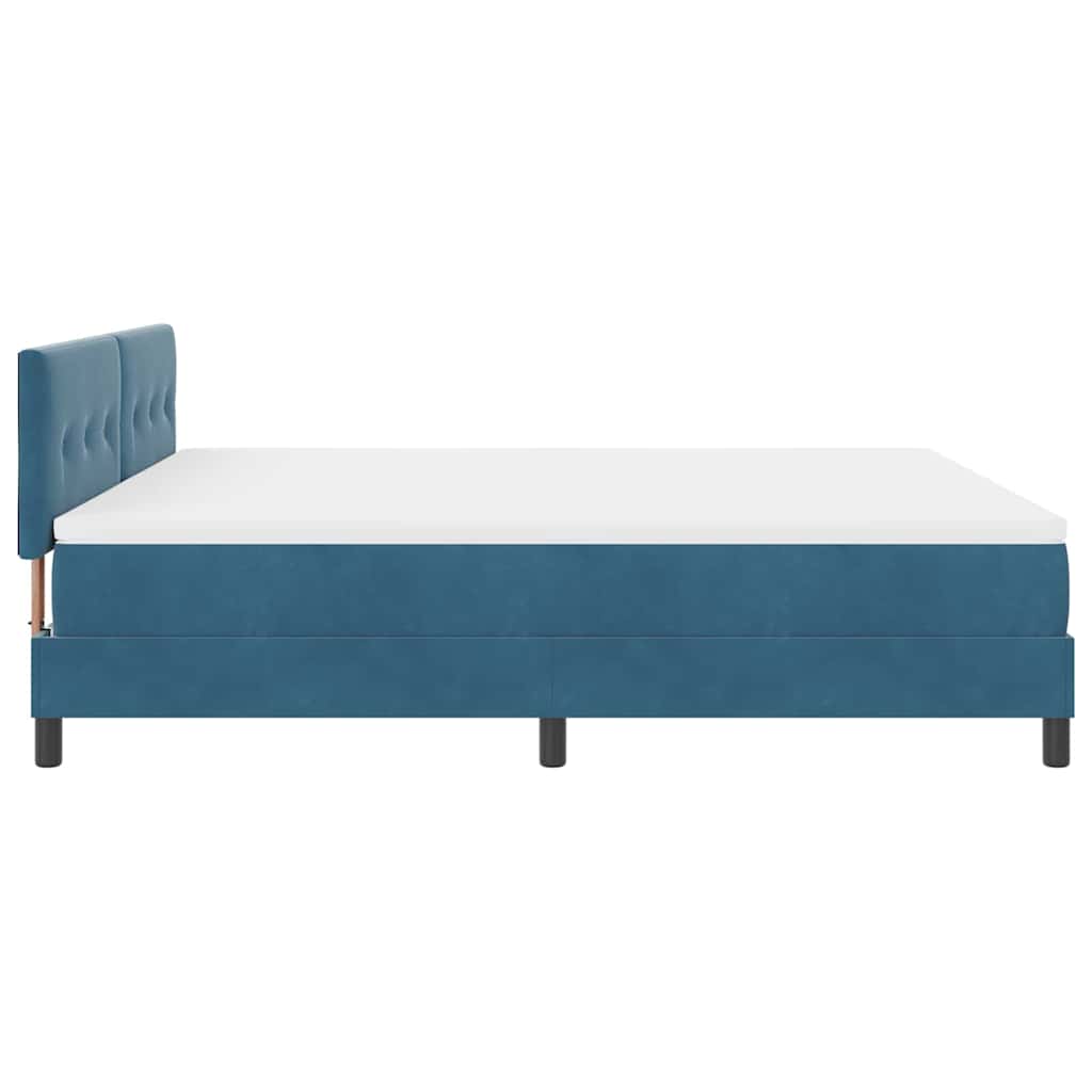 Boxspringbett mit Matratze Dunkelblau 180 x 200 cm Samt