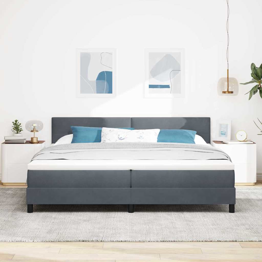 Boxspringbett mit Matratze Dunkelgrau 200 x 200 cm Samt