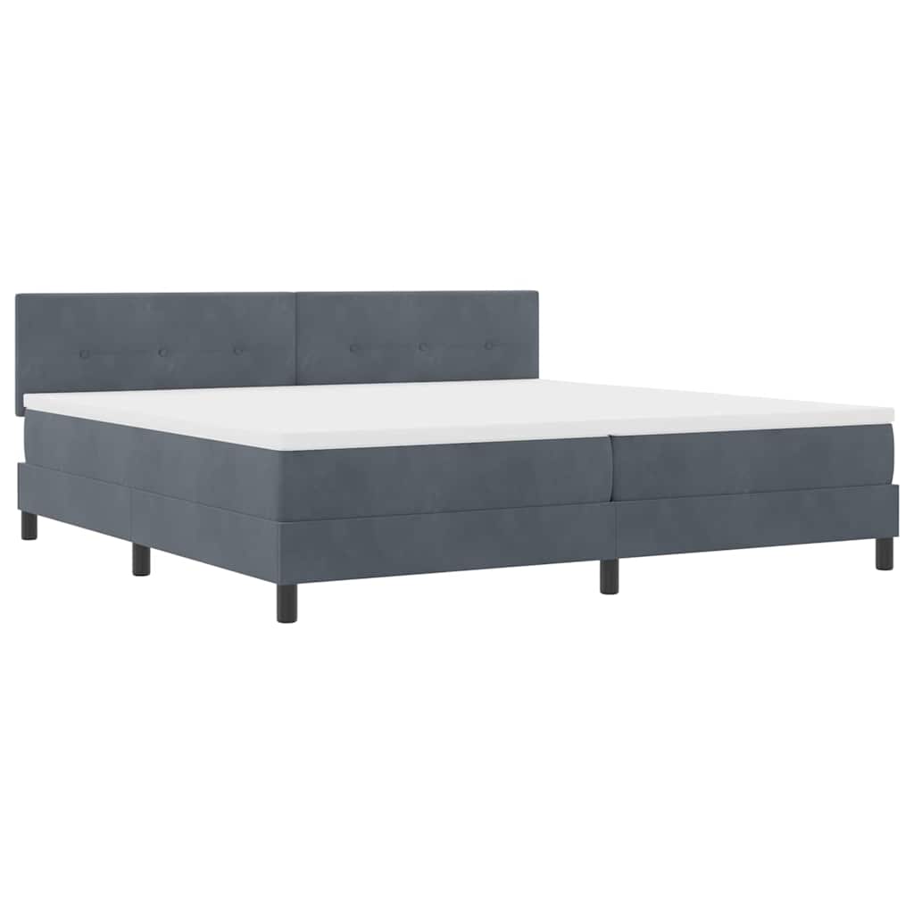 Boxspringbett mit Matratze Dunkelgrau 200 x 200 cm Samt