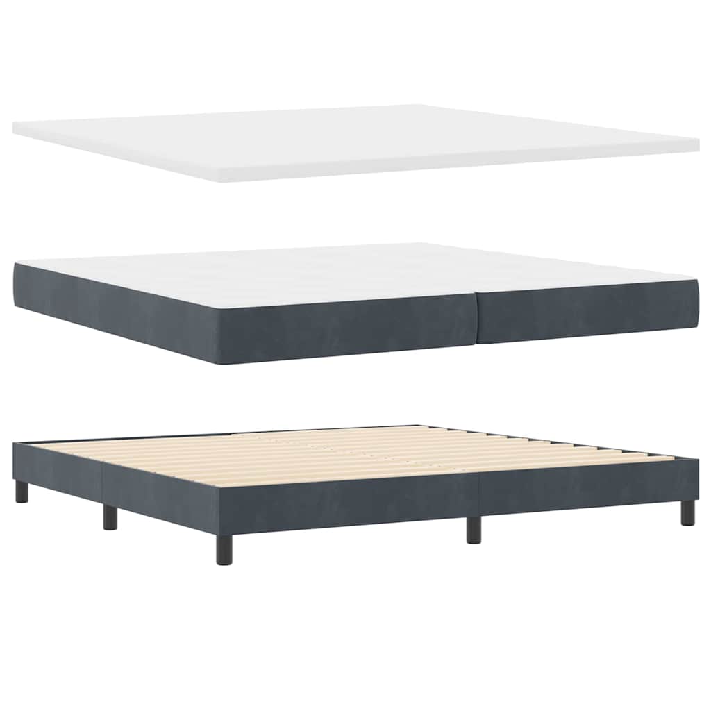 Boxspringbett mit Matratze Dunkelgrau 200 x 200 cm Samt