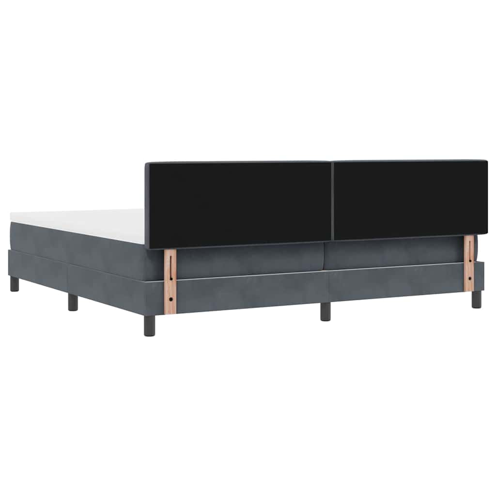 Boxspringbett mit Matratze Dunkelgrau 200 x 200 cm Samt