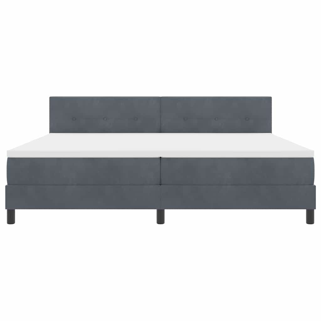 Boxspringbett mit Matratze Dunkelgrau 200 x 200 cm Samt
