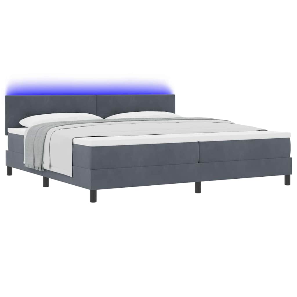 Boxspringbett mit Matratze Dunkelgrau 200 x 200 cm Samt