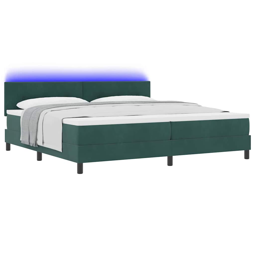 Boxspringbett mit Matratze Dunkelgrün 200 x 200 cm Samt