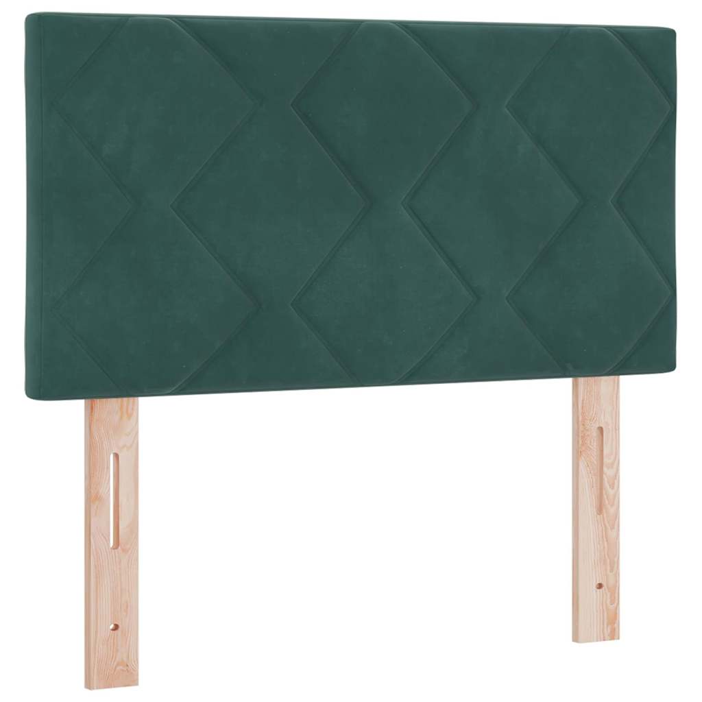 Boxspringbett mit Matratze Dunkelgrün 80 x 200 cm Samt
