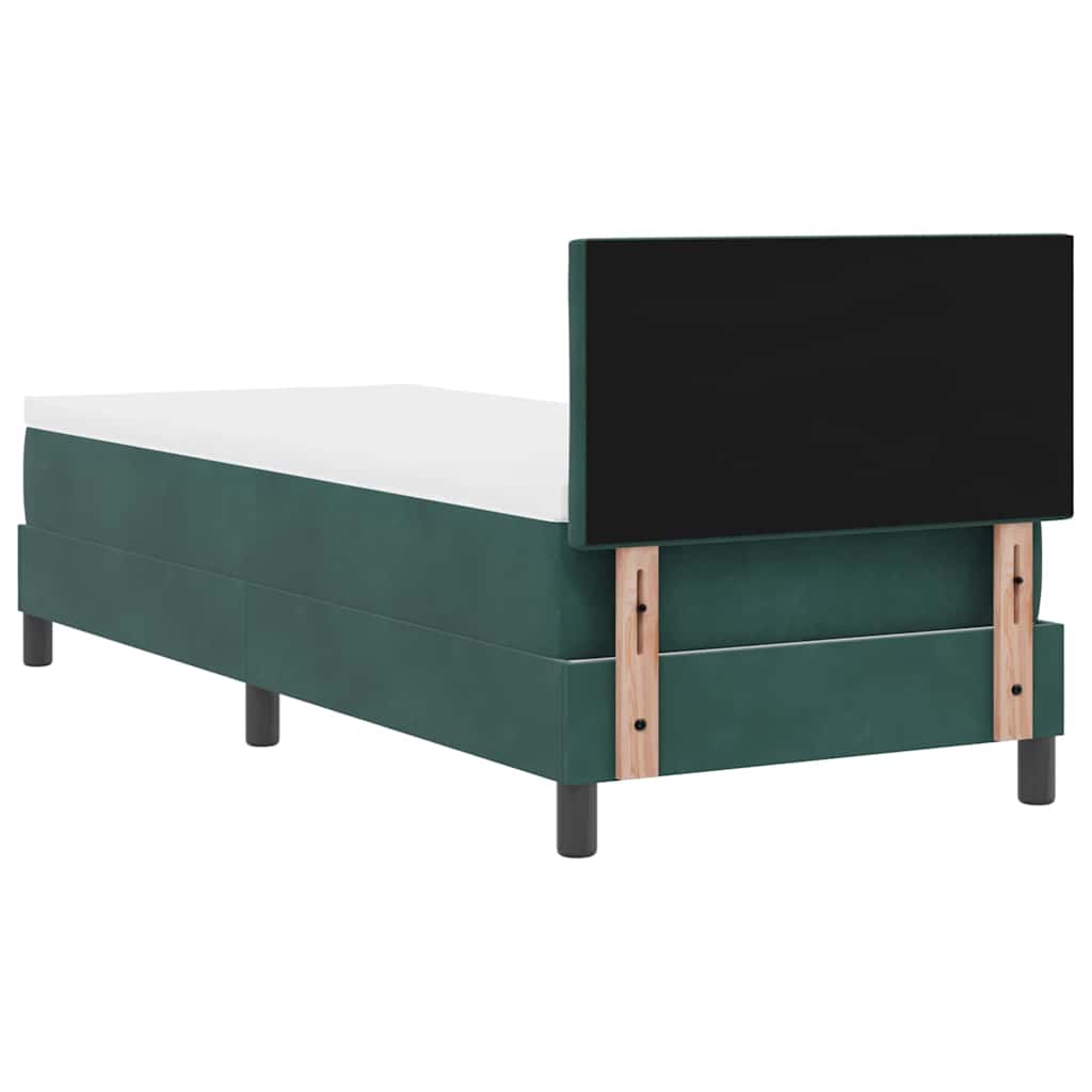 Boxspringbett mit Matratze Dunkelgrün 80 x 200 cm Samt