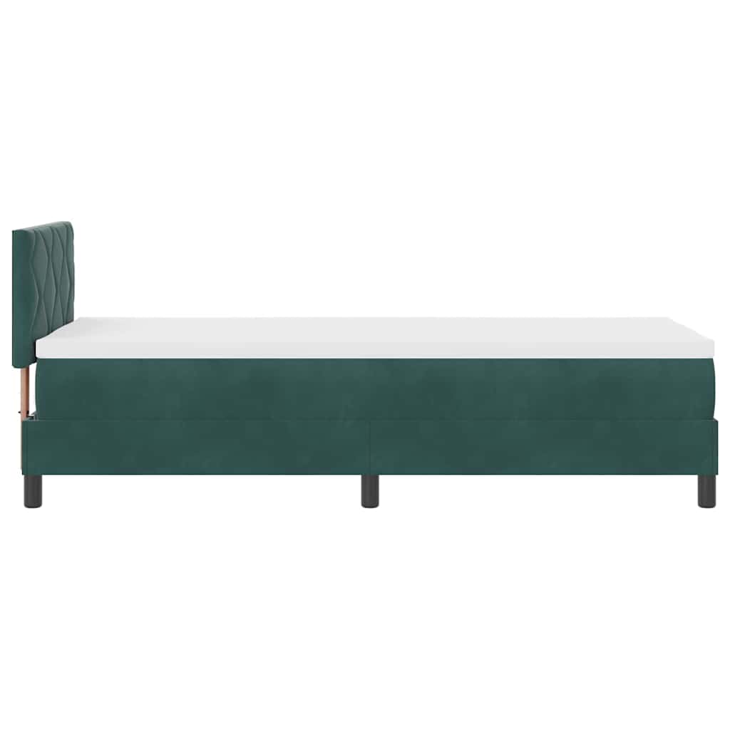 Boxspringbett mit Matratze Dunkelgrün 80 x 200 cm Samt