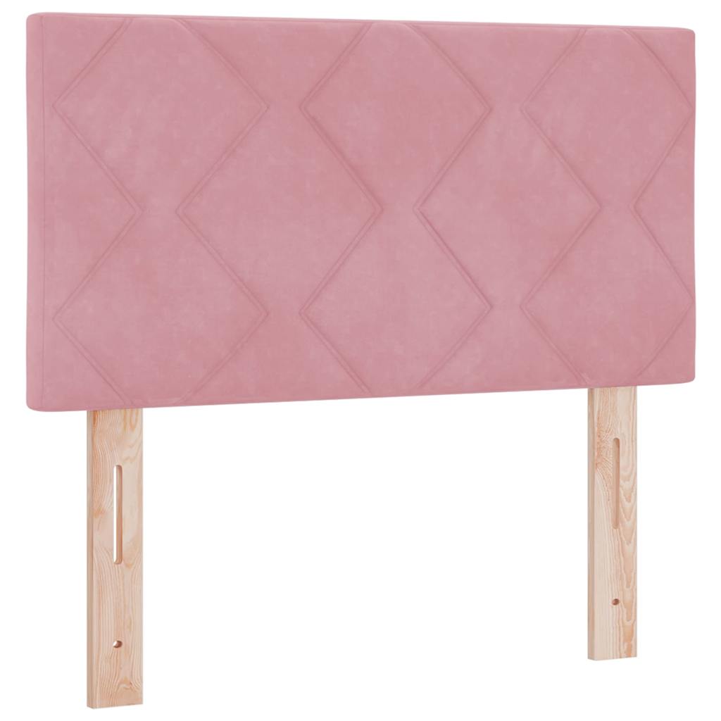 Boxspringbett mit Matratze mit Kopfteil Rosa 80 x 200 cm Samt