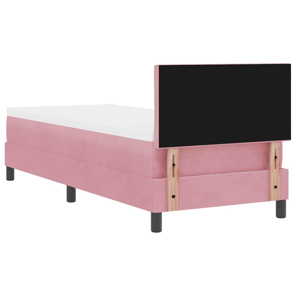 Boxspringbett mit Matratze mit Kopfteil Rosa 80 x 200 cm Samt