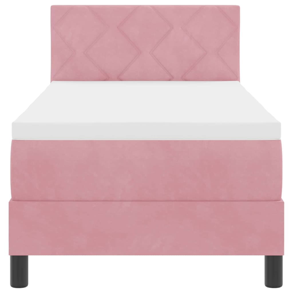 Boxspringbett mit Matratze mit Kopfteil Rosa 80 x 200 cm Samt