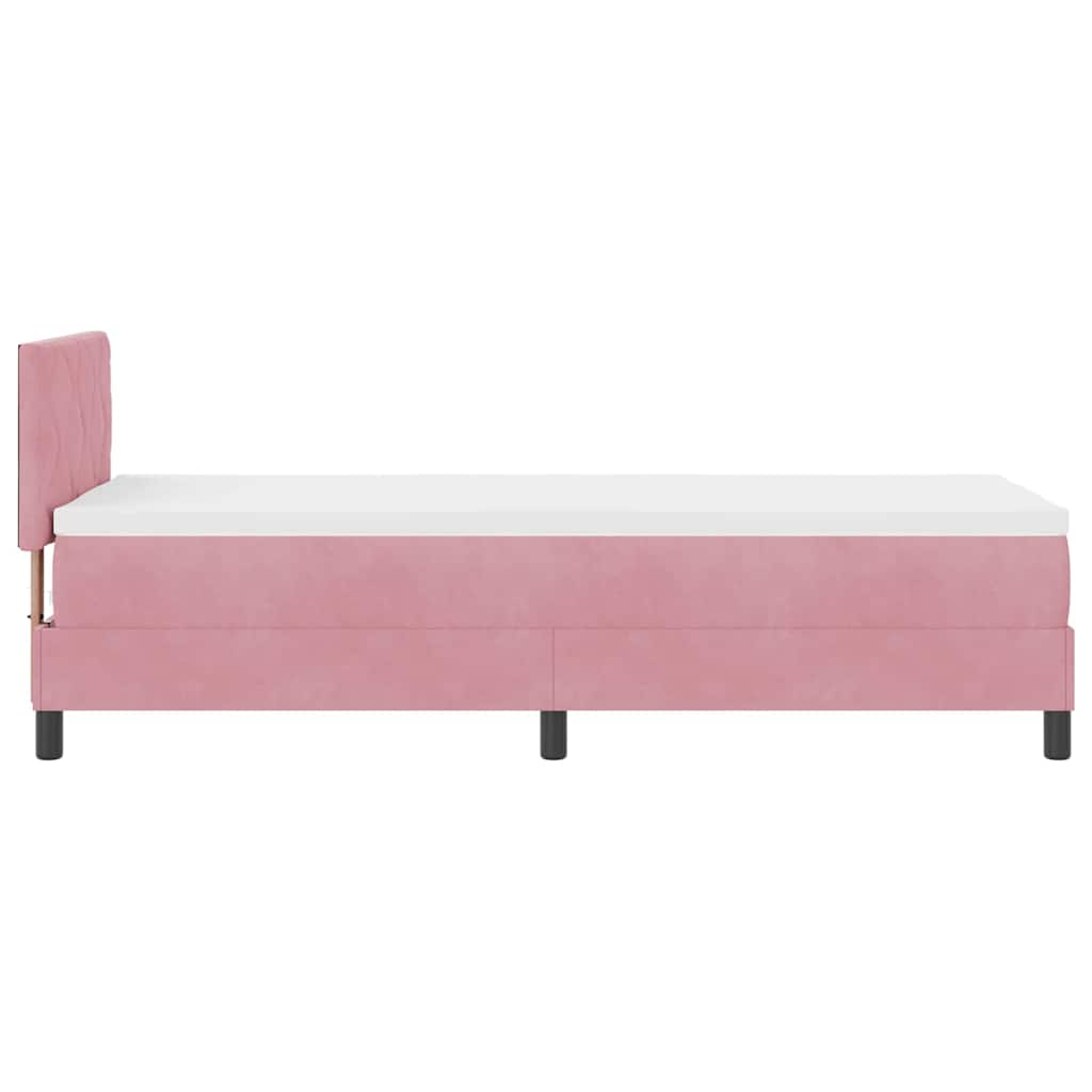 Boxspringbett mit Matratze mit Kopfteil Rosa 80 x 200 cm Samt