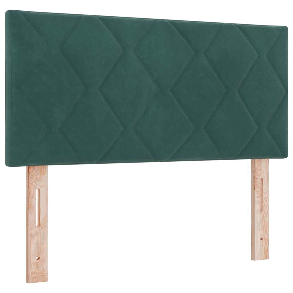 Boxspringbett mit Matratze Dunkelgrün 90 x 190 cm Samt