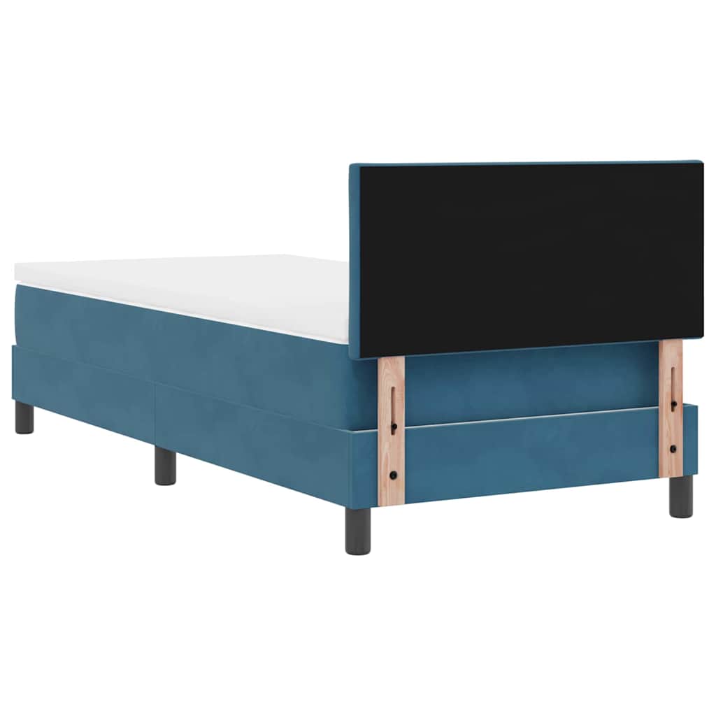 Boxspringbett mit Matratze Dunkelblau 90 x 190 cm Samt