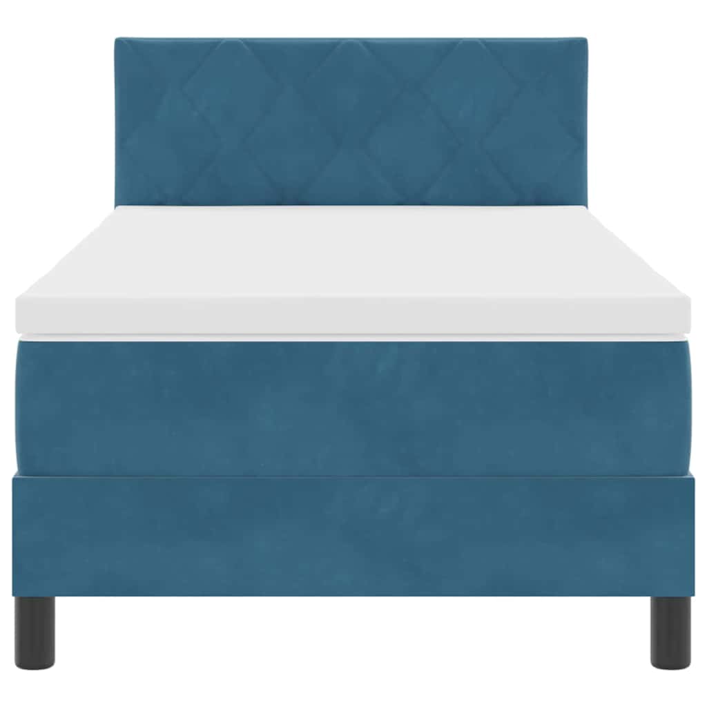 Boxspringbett mit Matratze Dunkelblau 90 x 190 cm Samt