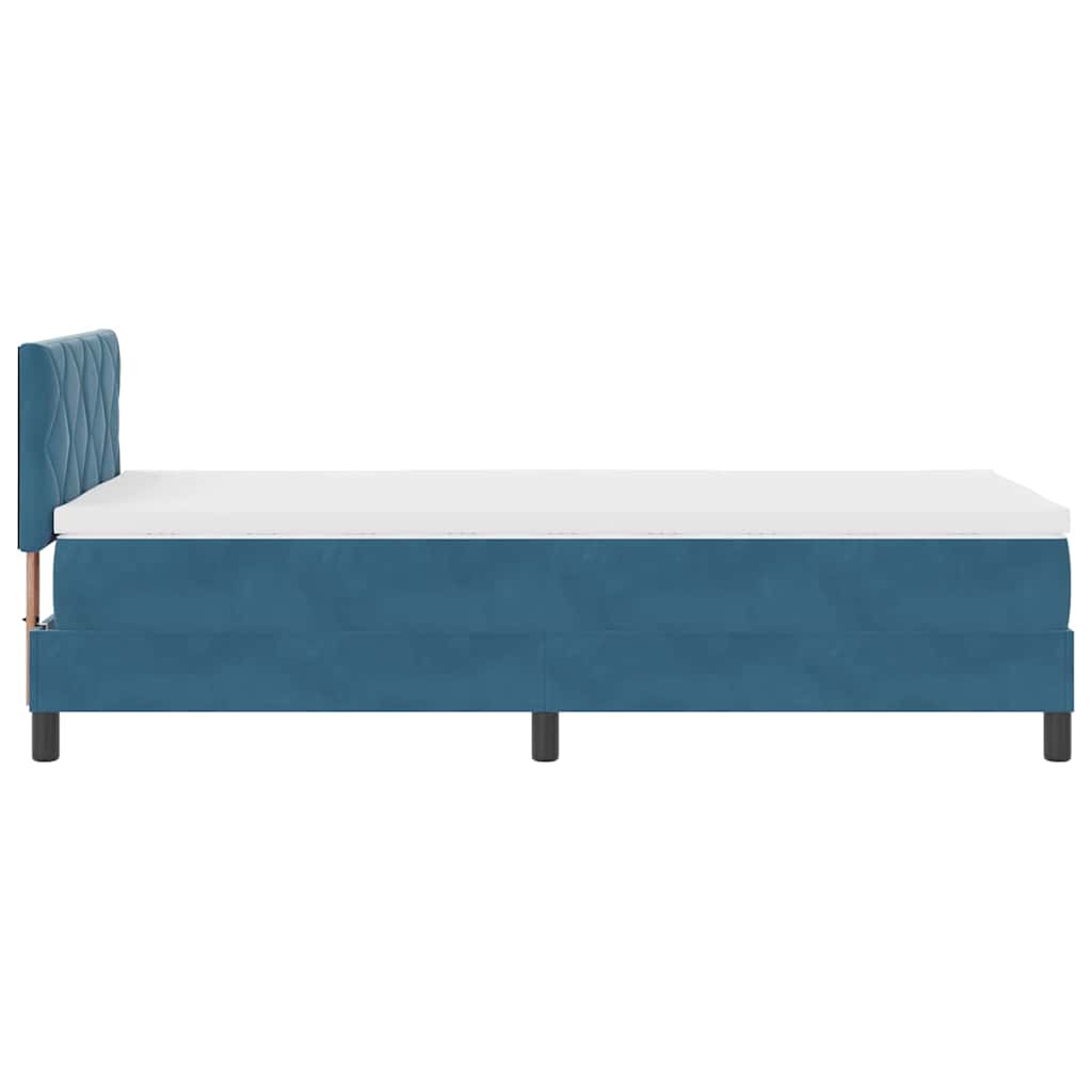 Boxspringbett mit Matratze Dunkelblau 90 x 190 cm Samt