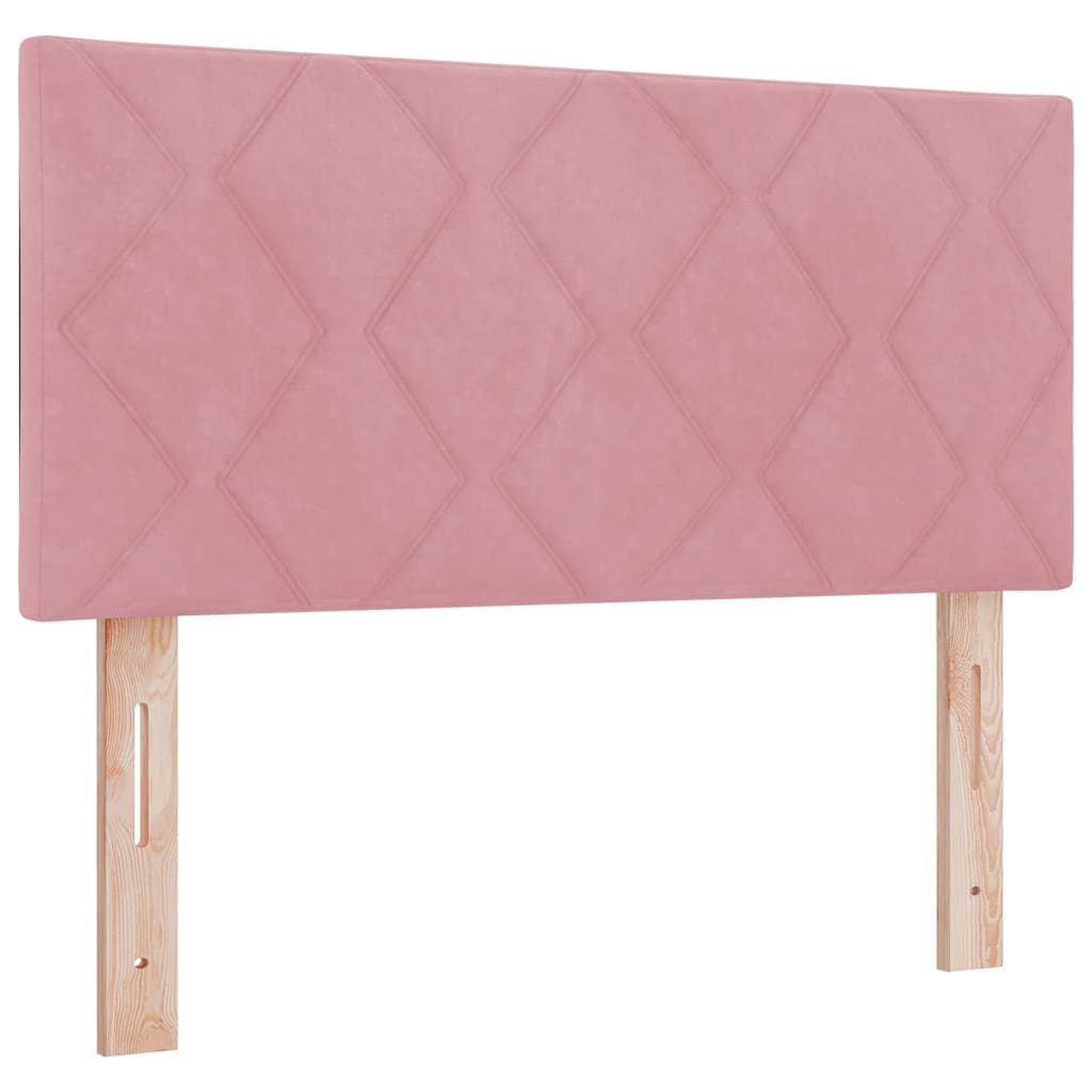 Boxspringbett mit Matratze mit Kopfteil Rosa 90 x 200 cm Samt
