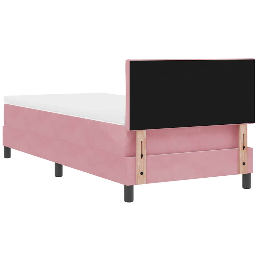 Boxspringbett mit Matratze mit Kopfteil Rosa 90 x 200 cm Samt