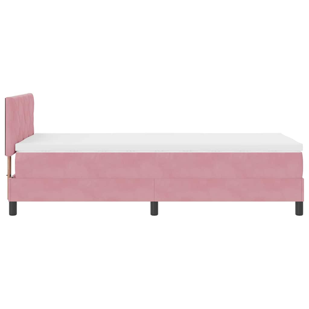 Boxspringbett mit Matratze mit Kopfteil Rosa 90 x 200 cm Samt