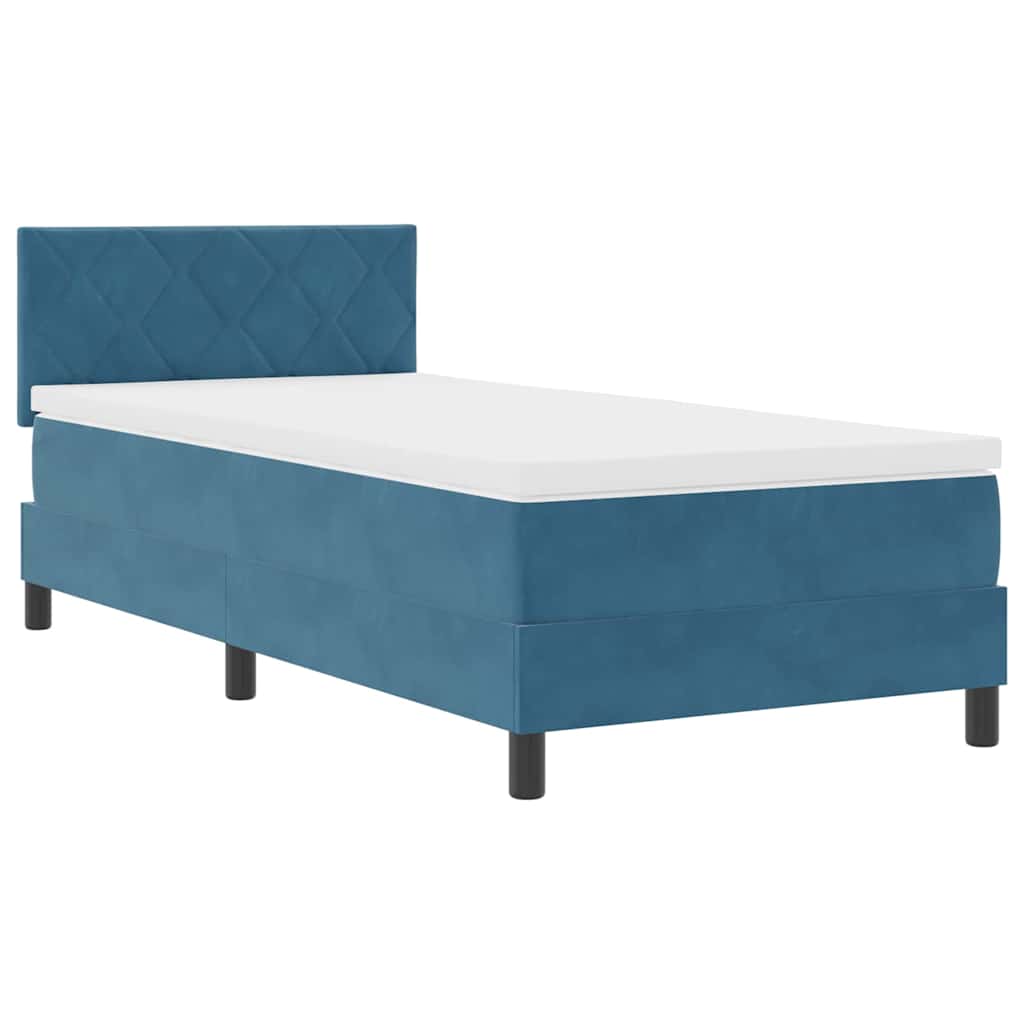 Boxspringbett mit Matratze Dunkelblau 100 x 200 cm Samt