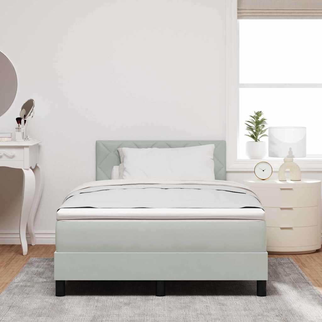 Boxspringbett mit Matratze Hellgrau 120 x 190 cm Samt
