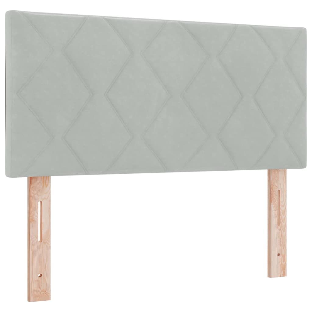 Boxspringbett mit Matratze Hellgrau 120 x 190 cm Samt