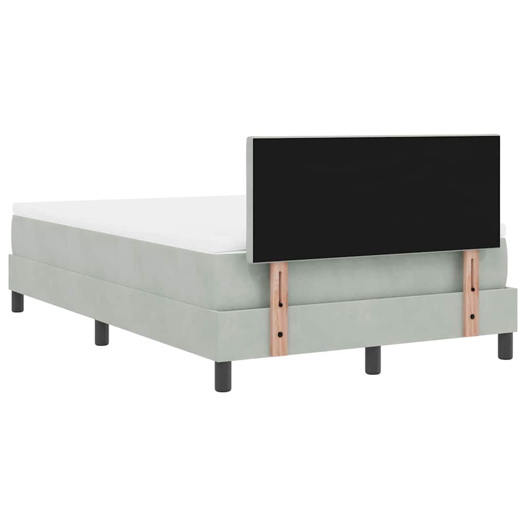Boxspringbett mit Matratze Hellgrau 120 x 190 cm Samt