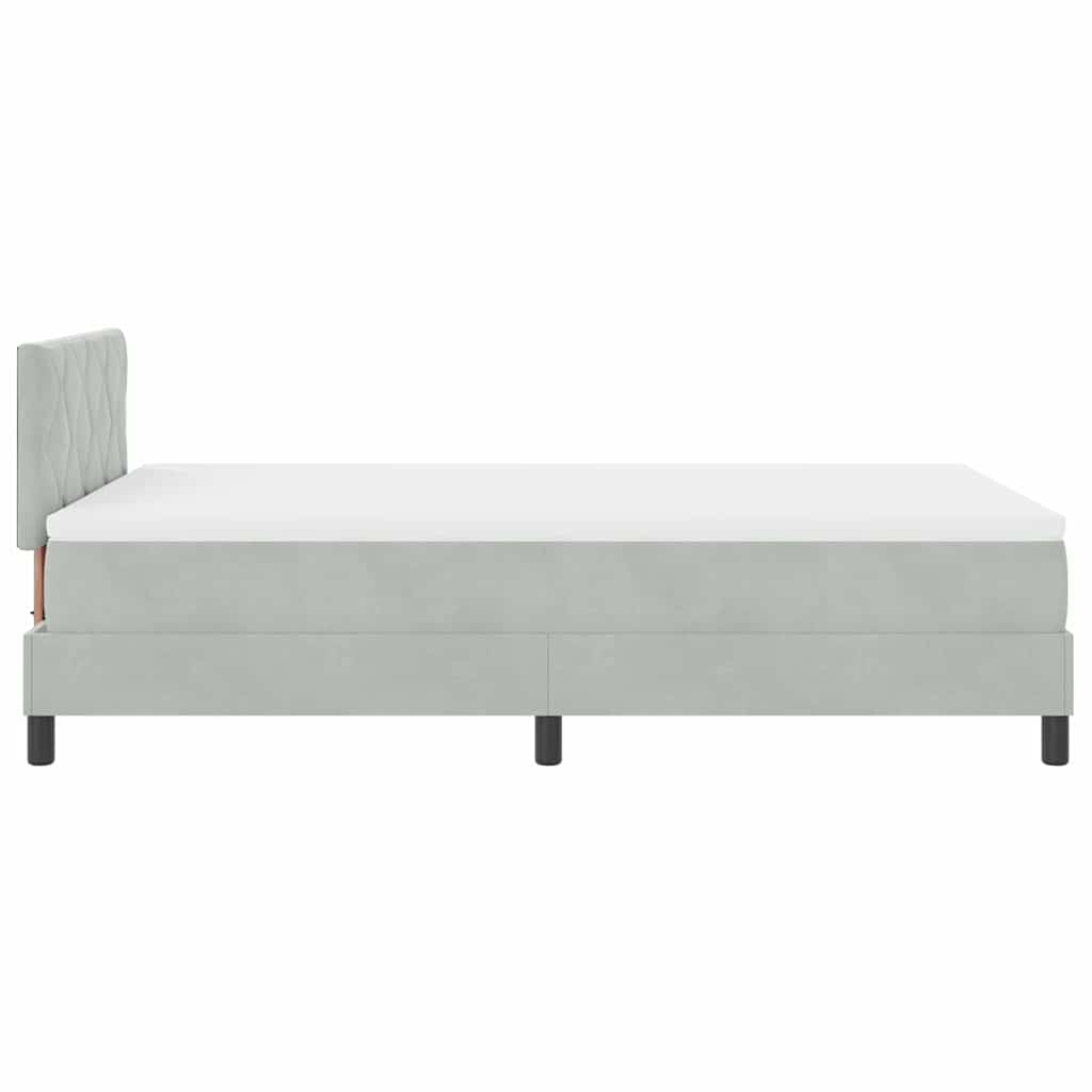 Boxspringbett mit Matratze Hellgrau 120 x 190 cm Samt