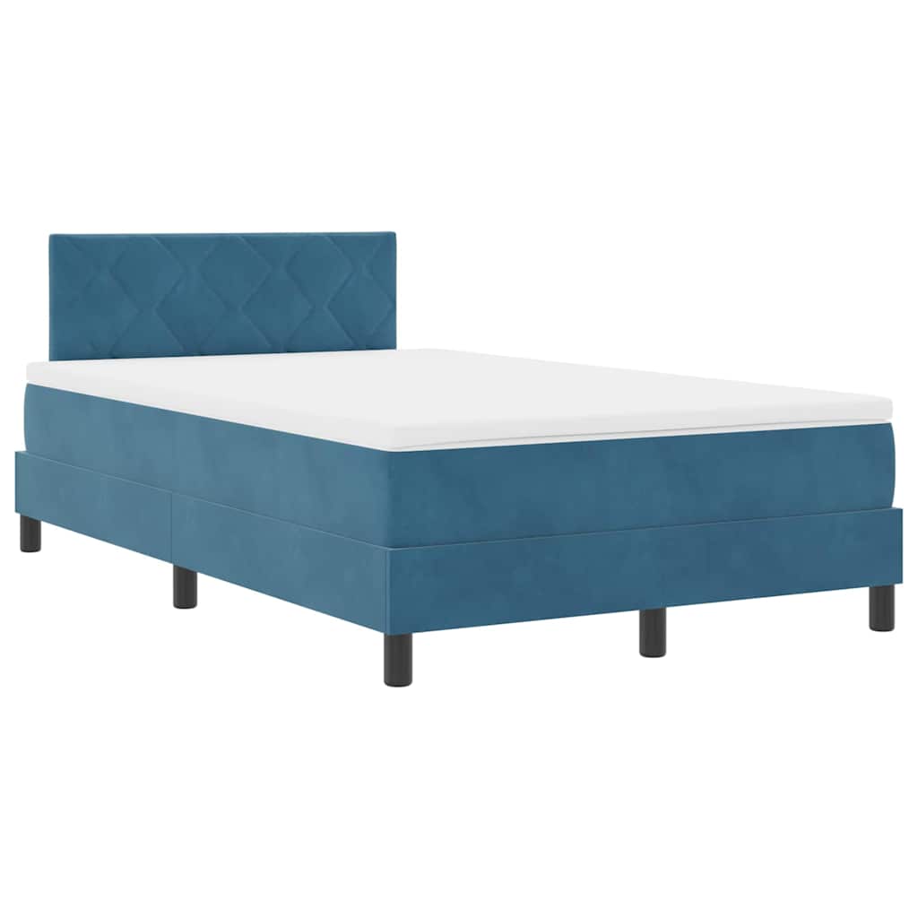 Boxspringbett mit Matratze Dunkelblau 120 x 190 cm Samt