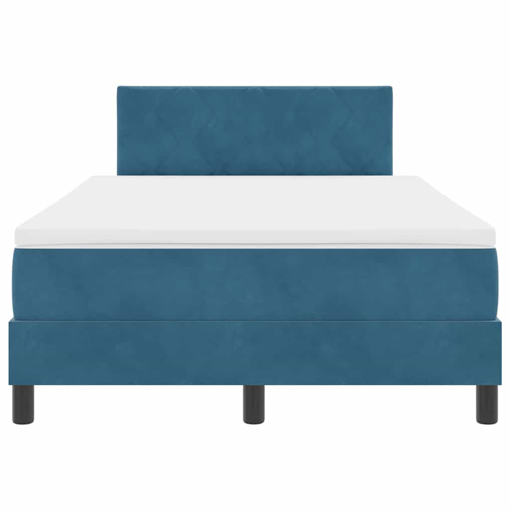 Boxspringbett mit Matratze Dunkelblau 120 x 190 cm Samt
