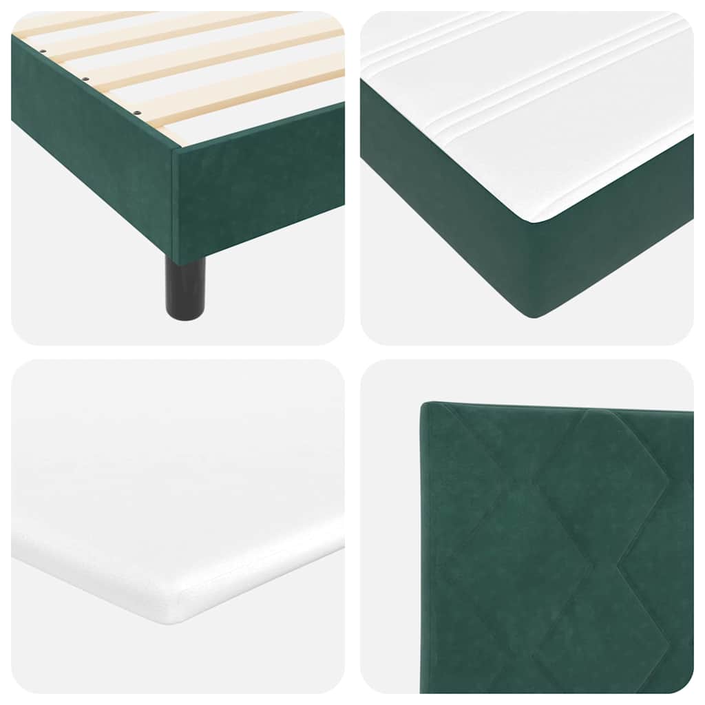 Boxspringbett mit Matratze Dunkelgrün 120 x 200 cm Samt