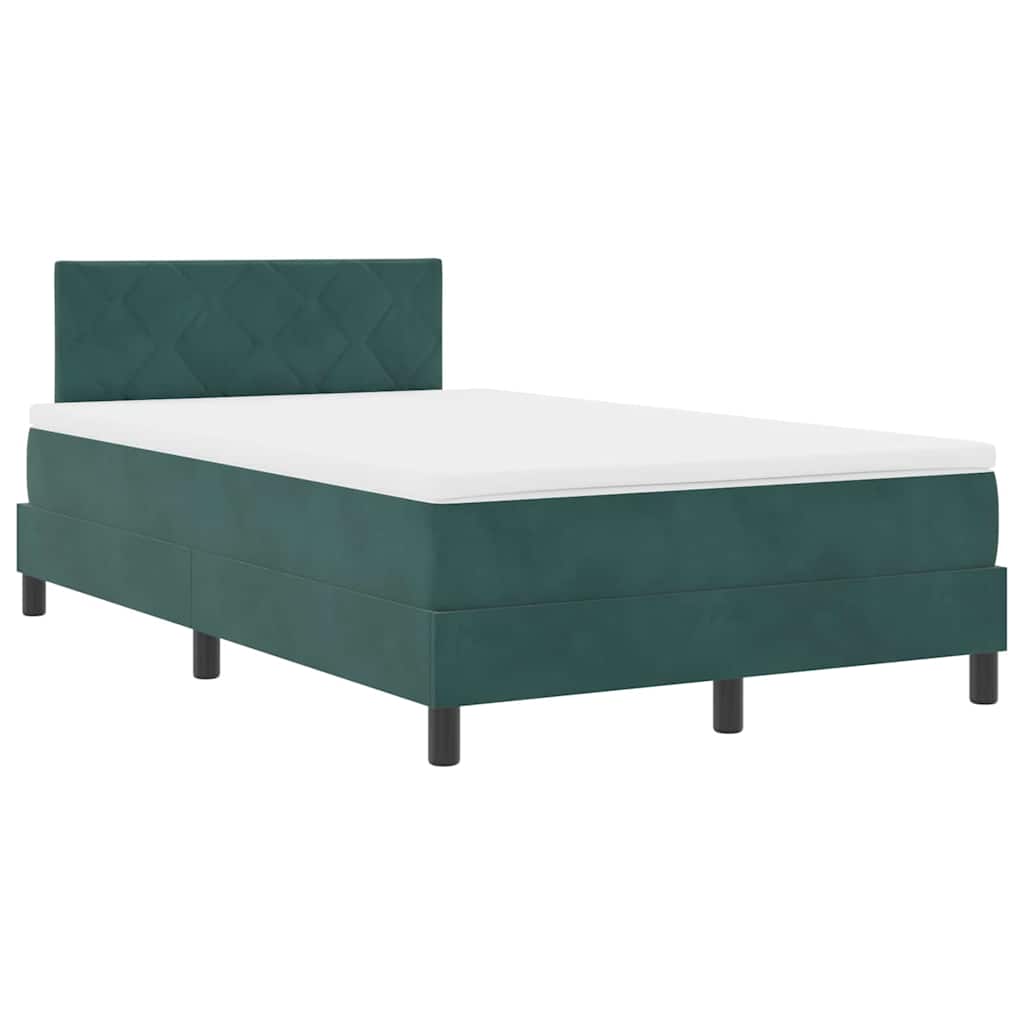Boxspringbett mit Matratze Dunkelgrün 120 x 200 cm Samt