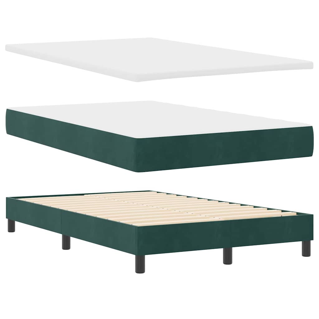 Boxspringbett mit Matratze Dunkelgrün 120 x 200 cm Samt