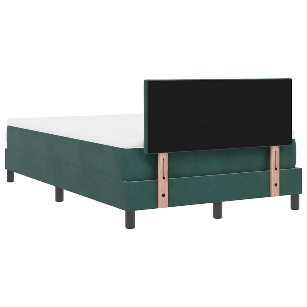 Boxspringbett mit Matratze Dunkelgrün 120 x 200 cm Samt