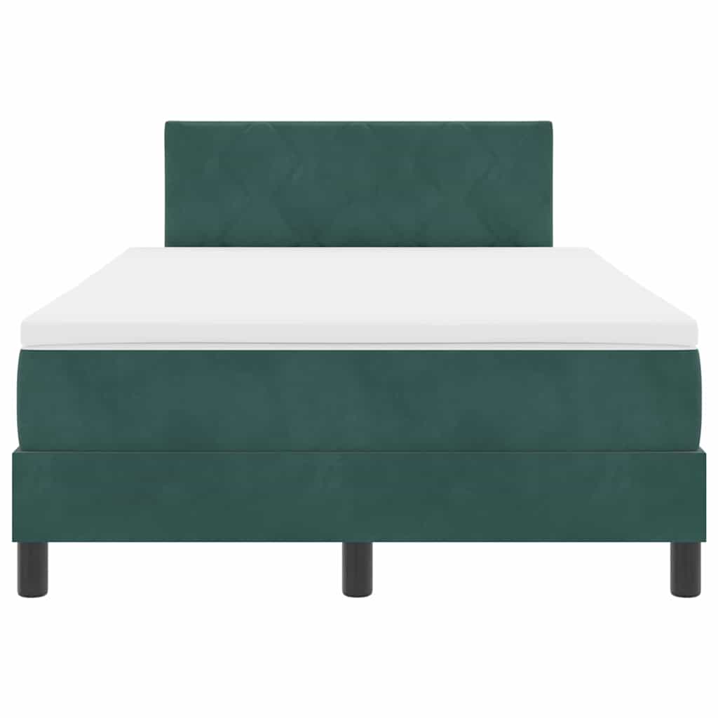 Boxspringbett mit Matratze Dunkelgrün 120 x 200 cm Samt