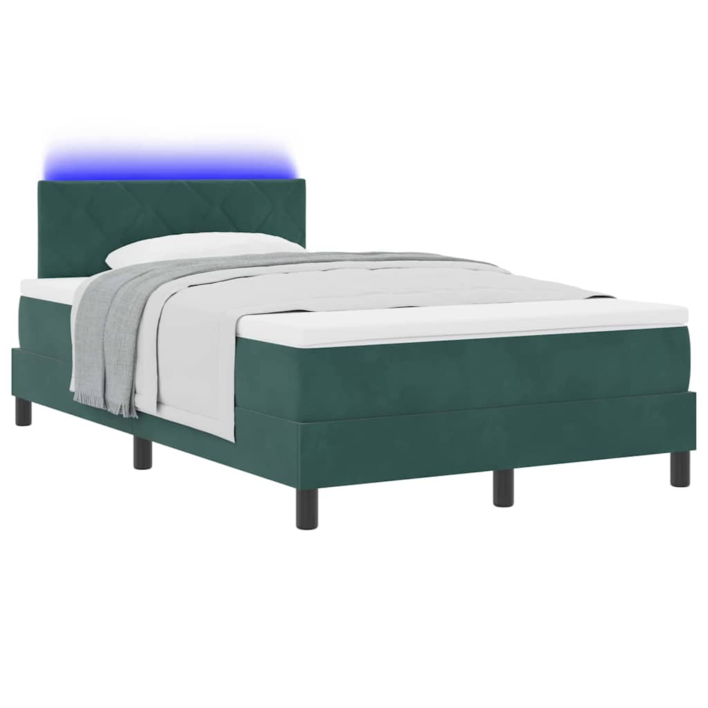 Boxspringbett mit Matratze Dunkelgrün 120 x 200 cm Samt