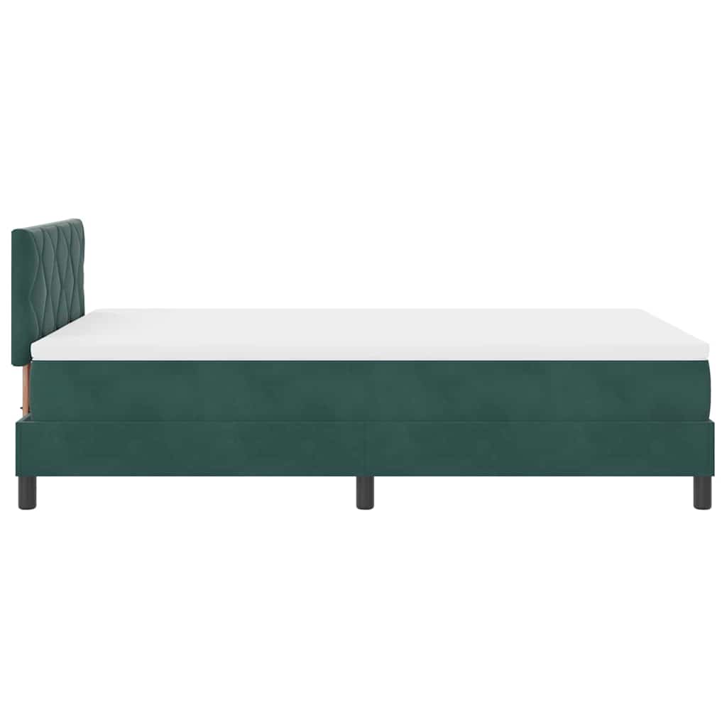 Boxspringbett mit Matratze Dunkelgrün 120 x 200 cm Samt
